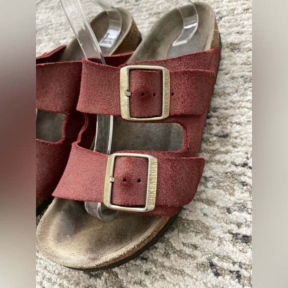 Birkenstock Arizona Magical Metallic Maroon Sandals Size 38 / Womens 7 - Picture 2 of 8